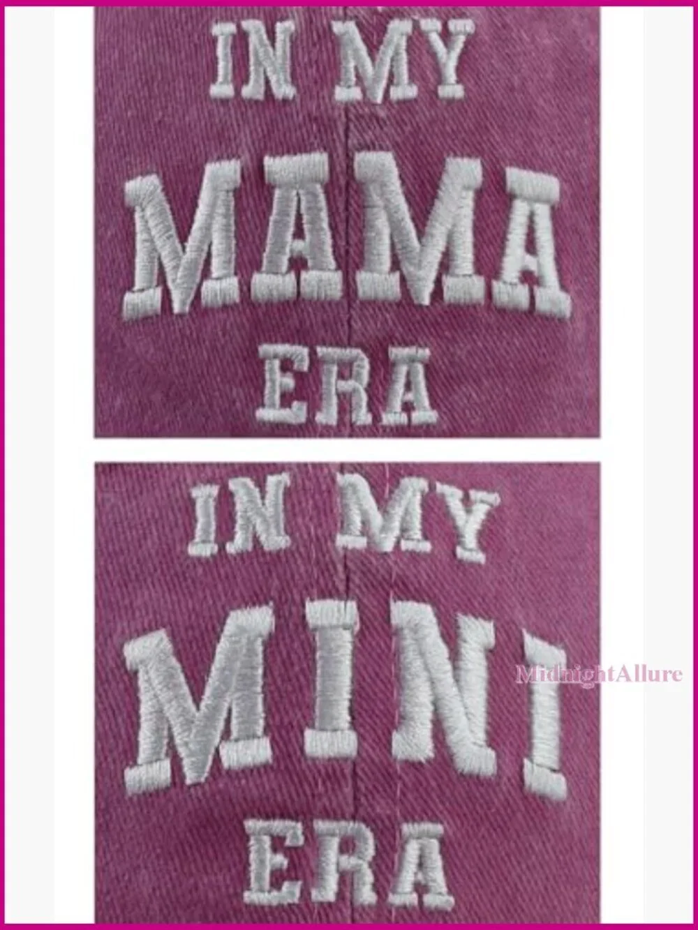 Mommy and Me Matching Baseball Caps Set Adjustable Cotton Embroidered Era Hats